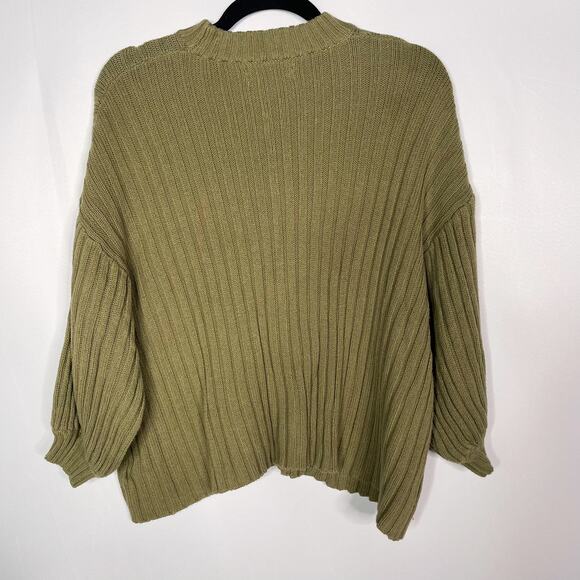 Urban Outfitters Womens Small Olive Green Lou Mock Neck Pullover Sweater Cotton - Picture 2 of 11